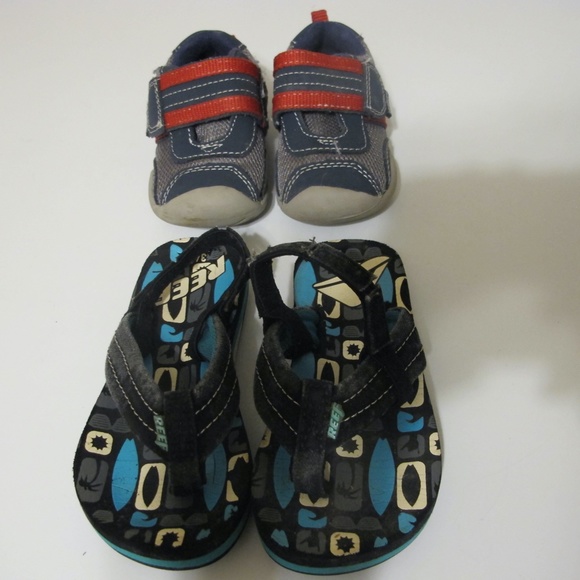 Bundle of 2 Boys Shoes Pediped & Reef Size : 3-4  4-4.5  GUC - Picture 2 of 4